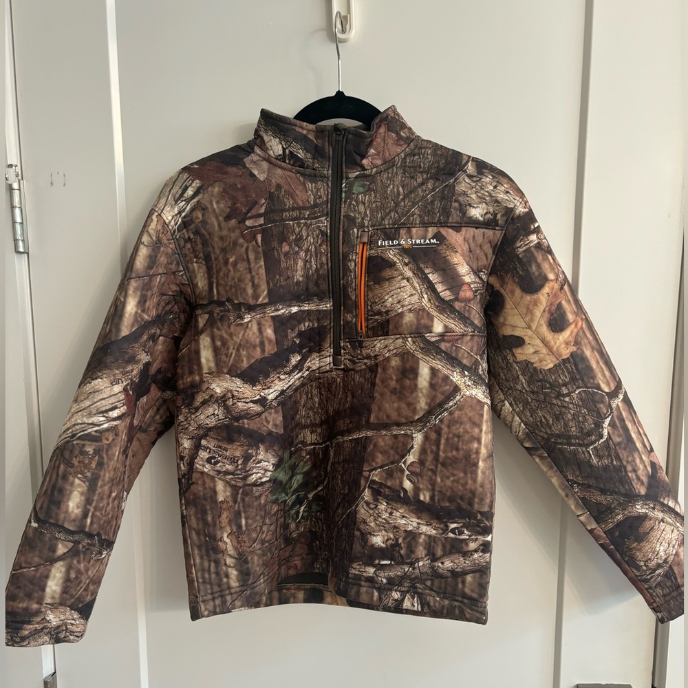 Field and Stream Camo Boys Half zip up